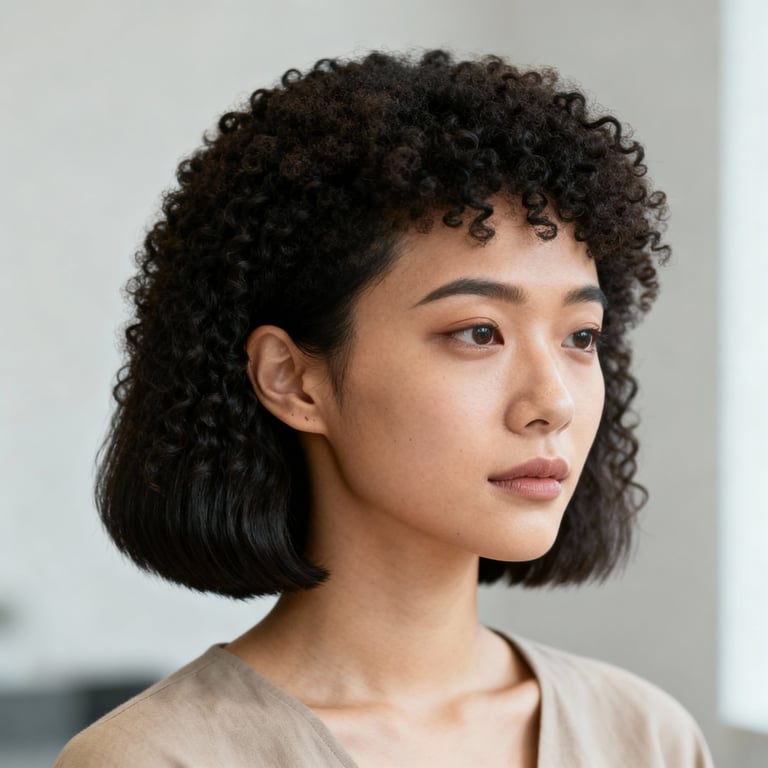 afro hair on straight hair, low version.