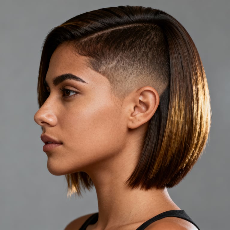 burst fade v cut on straight hair, low version.