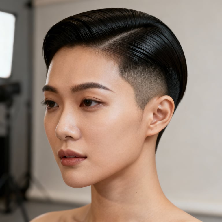 slick back fade on straight hair, low version.