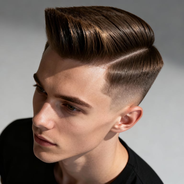 quiff on straight hair, low version.