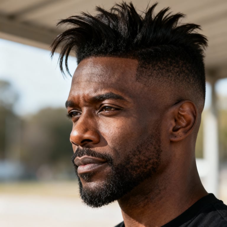 messy quiff on straight hair, low version.