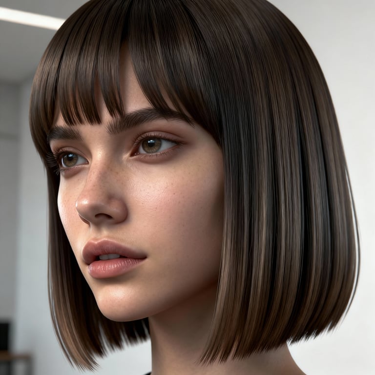 octopus layered jellyfish haircut on straight hair, low version.