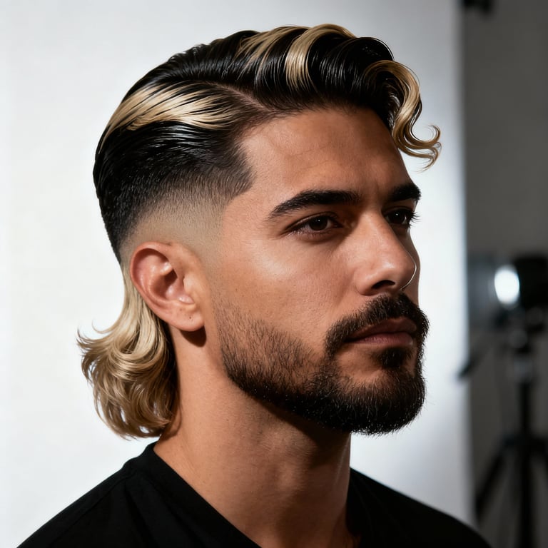 Low Burst Fade Mullet