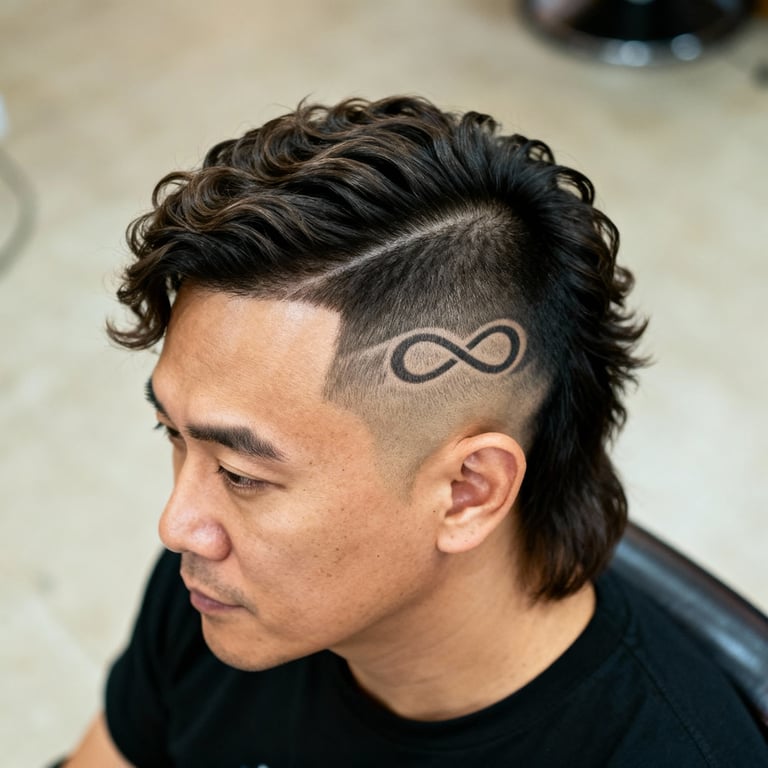 Burst Fade Mullet Short Hair