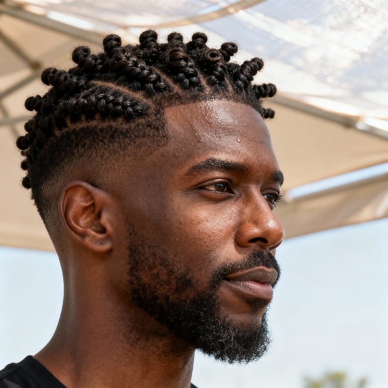 afro twist hair on straight hair, low version.