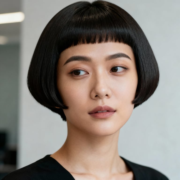 ivy league haircut on straight hair, low version.