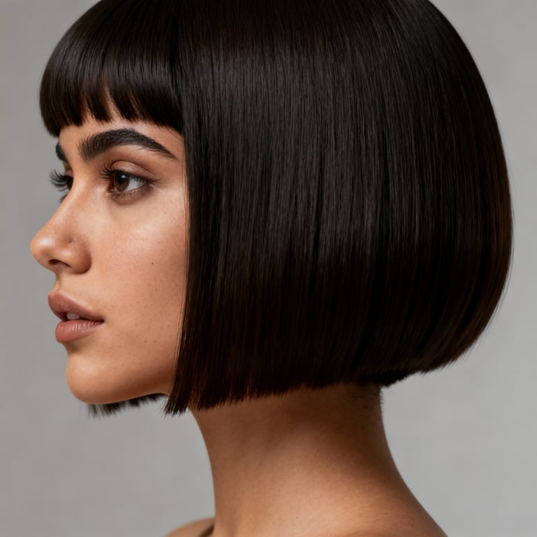 pictures of pageboy haircut on straight hair, low version.