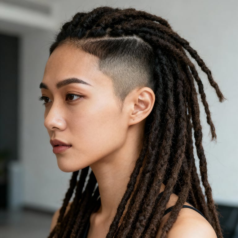 dreads vs locs on straight hair, low version.