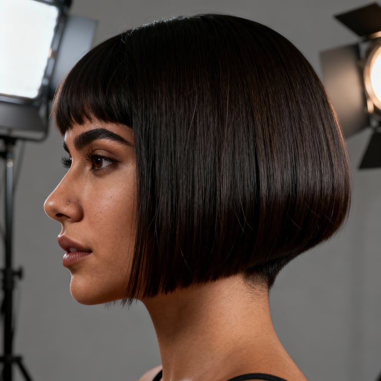 u cut on straight hair, low version.