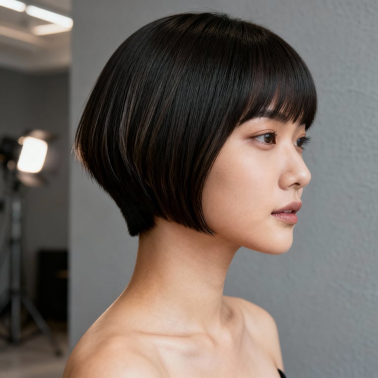 v cut abs on straight hair, low version.