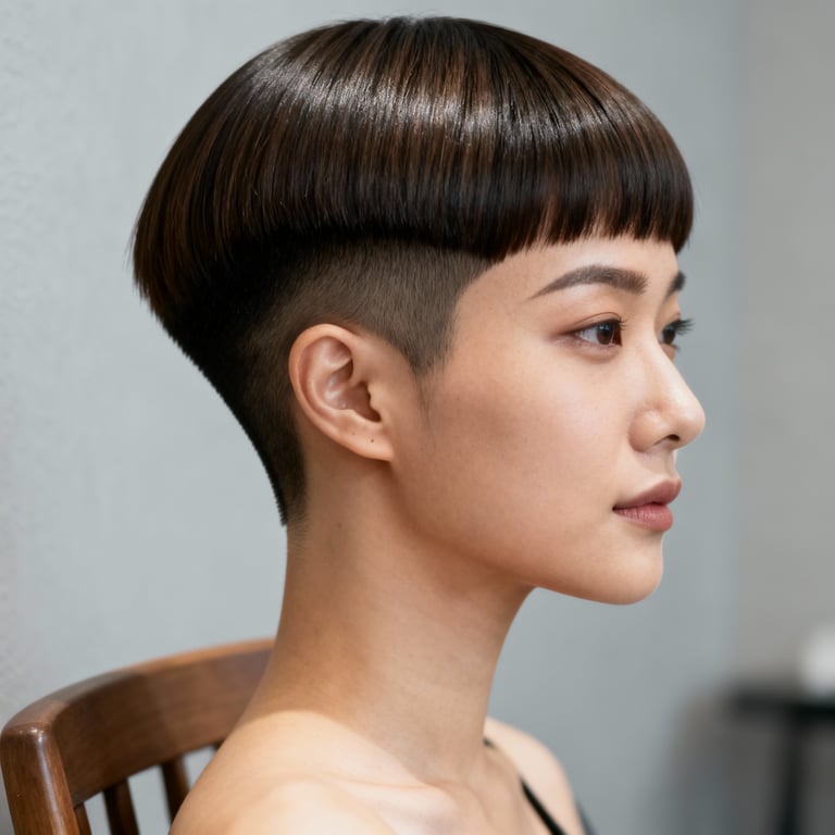 two block haircut on straight hair, low version.
