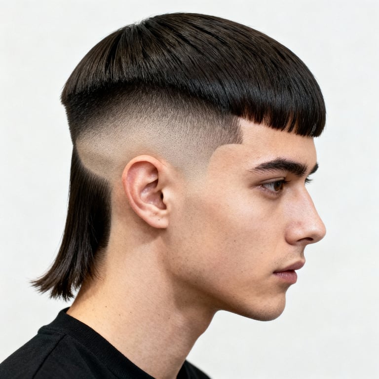 Skin Burst Fade Mullet