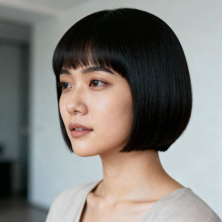 classic crew cut on straight hair, low version.