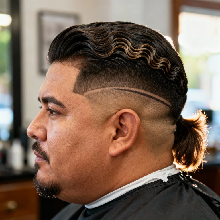 Low Burst Fade Mullet