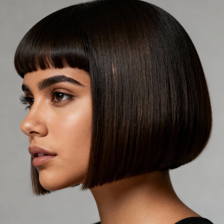 two block haircut on straight hair, low version.