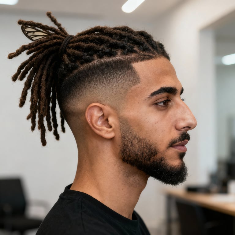 butterfly locs on straight hair, low version.