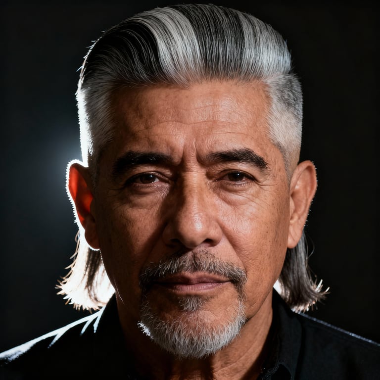 Mid Burst Fade Mullet Wavy