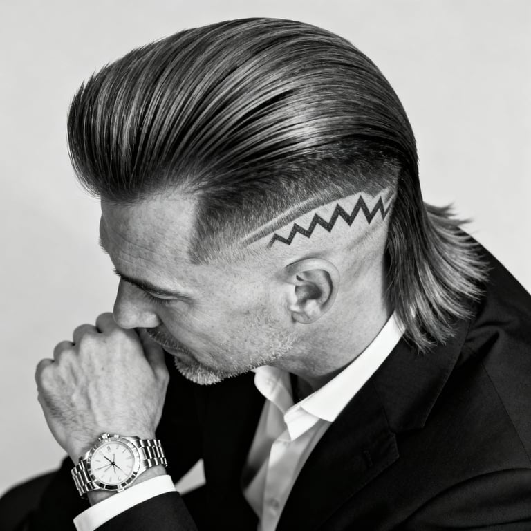 High Burst Fade Mullet