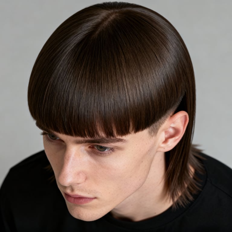 hime cut on straight hair, low version.