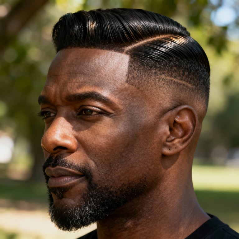 high fade comb over on straight hair, high version.