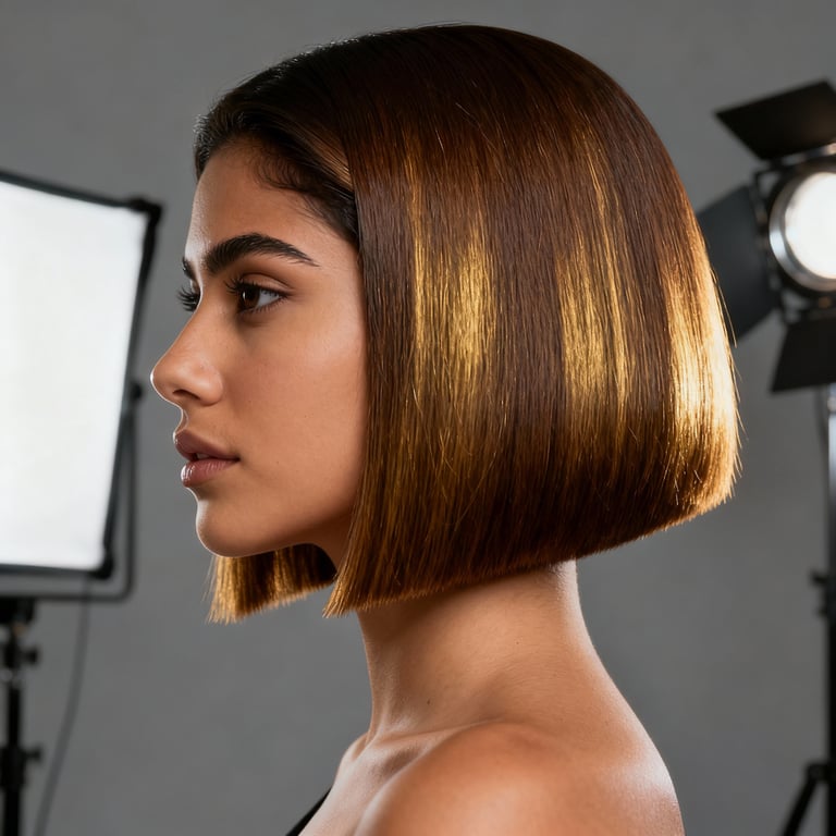 u shape hair cut on straight hair, low version.