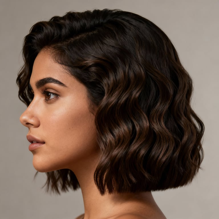 wavy hair on wavy hair, low version.