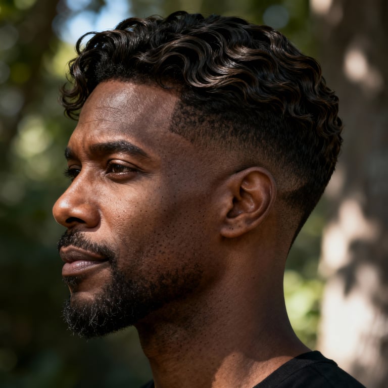 short wavy hair on wavy hair, low version.