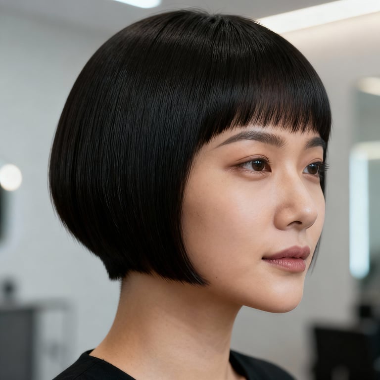 butterfly haircut unstyled on straight hair, low version.