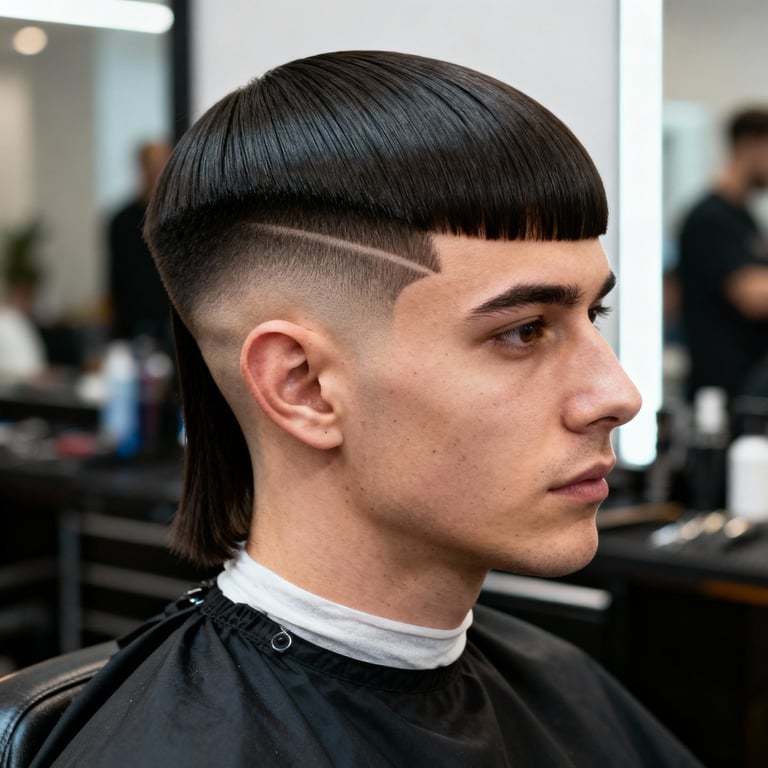 Skin Burst Fade Mullet