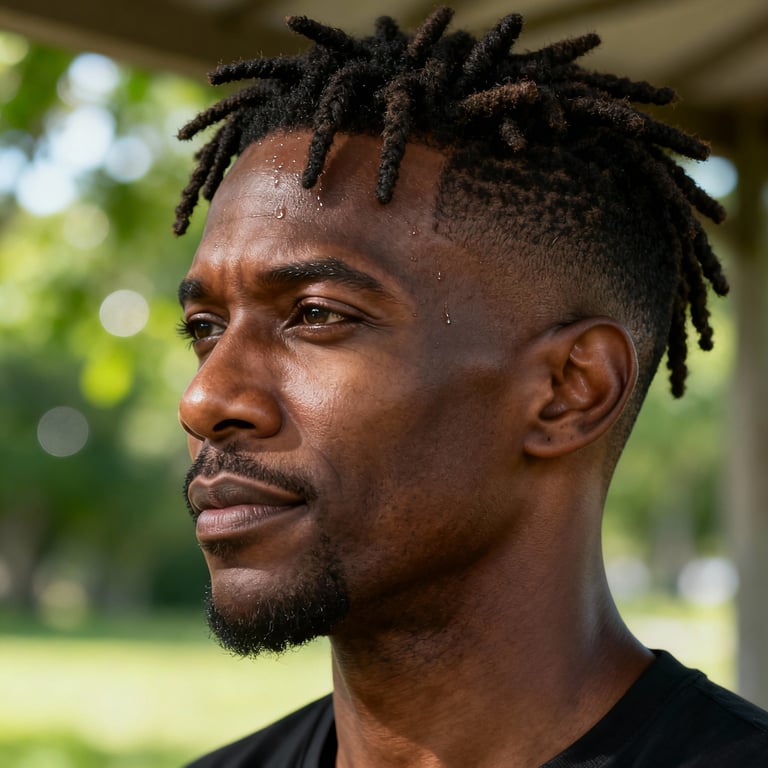 island twists on straight hair, low version.