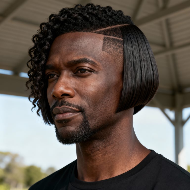 layered hime cut on straight hair, low version.