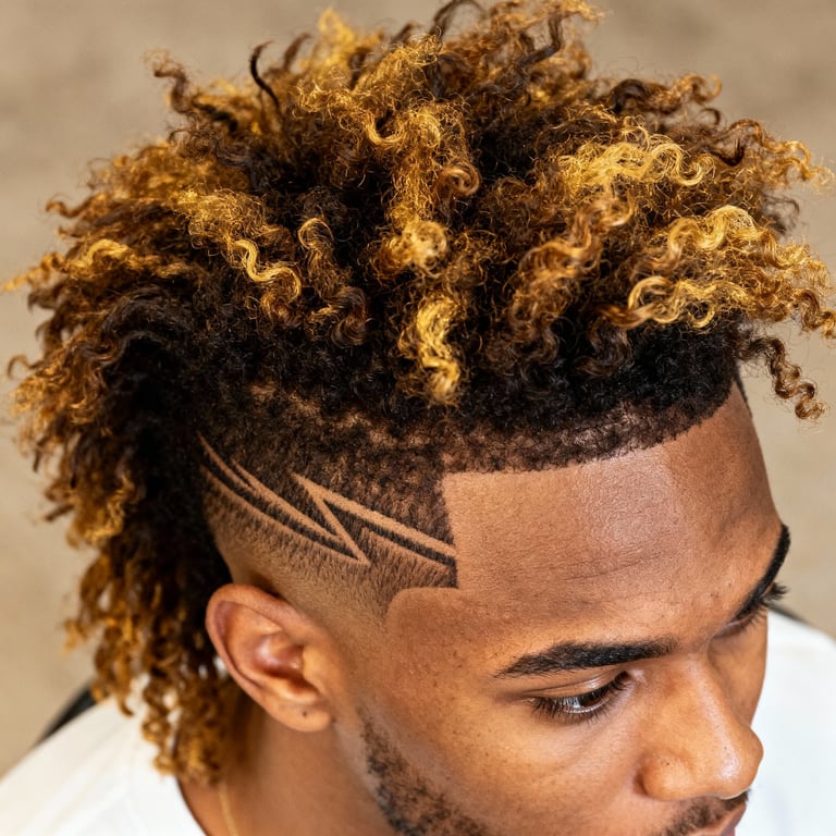 Mid Burst Fade Mullet