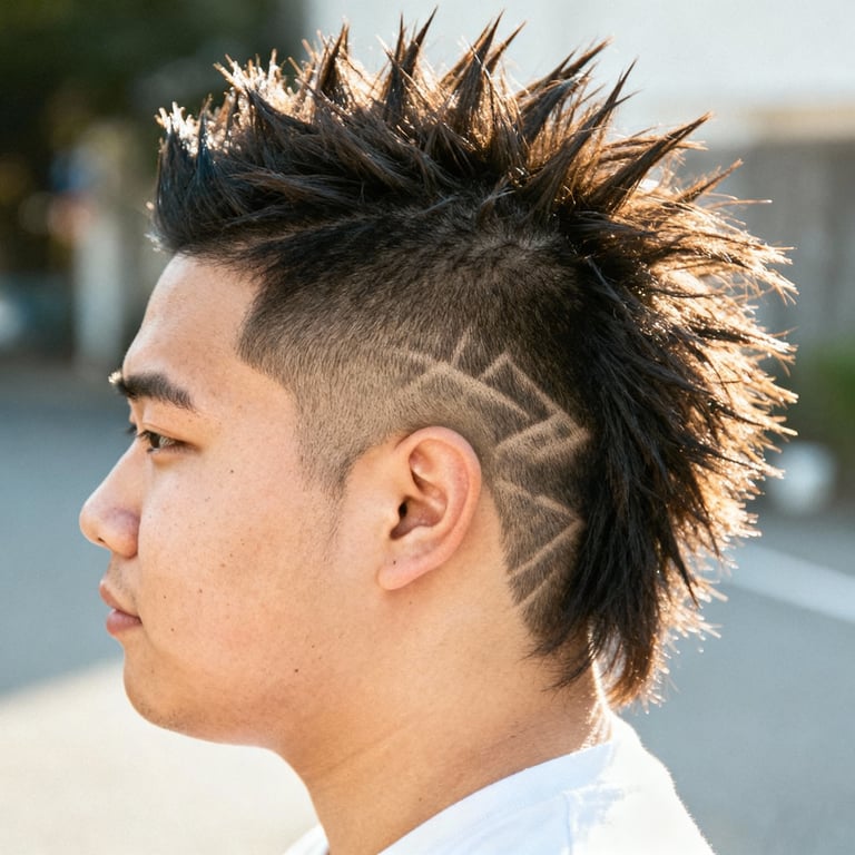 Burst Fade Mullet Straight Hair