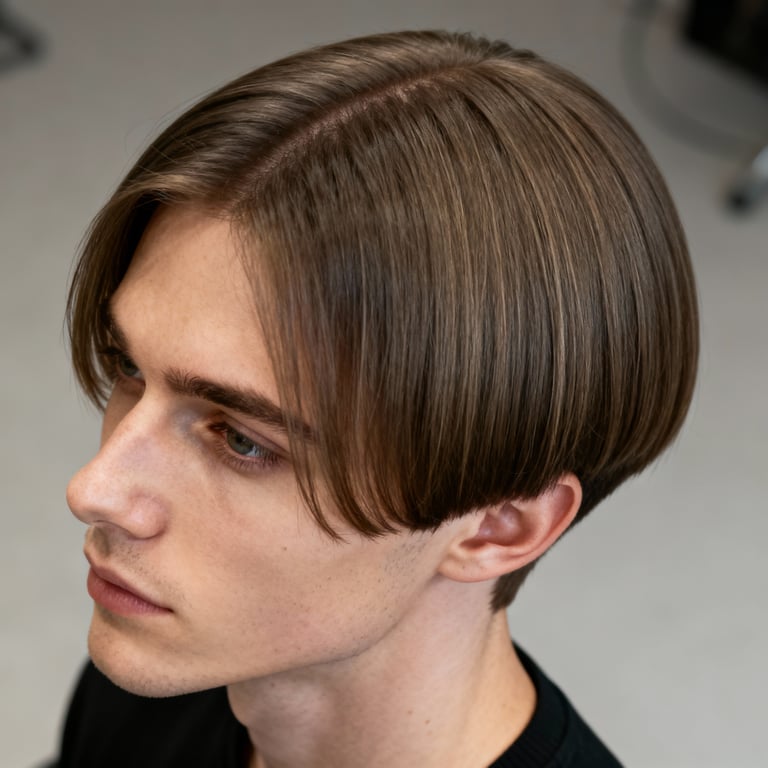 fine hair layered bob for thin hair on straight hair, low version.