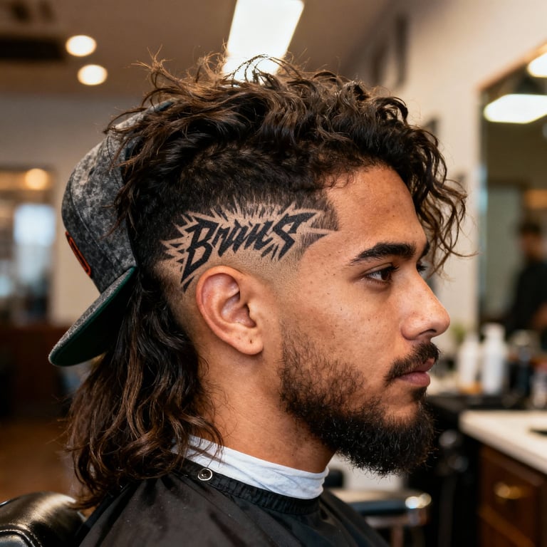 Burst Fade Mullet Long Hair