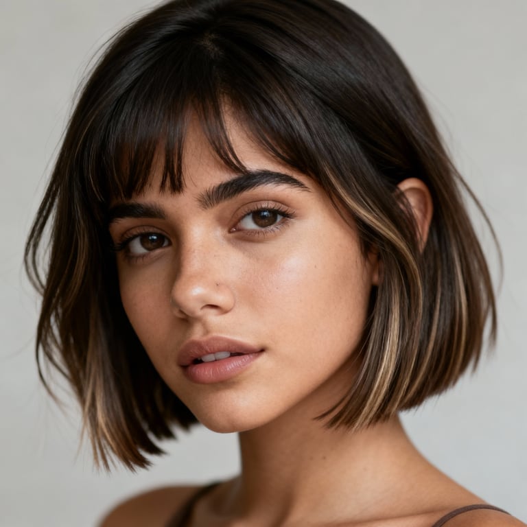 fine hair layered bob for thin hair on straight hair, low version.