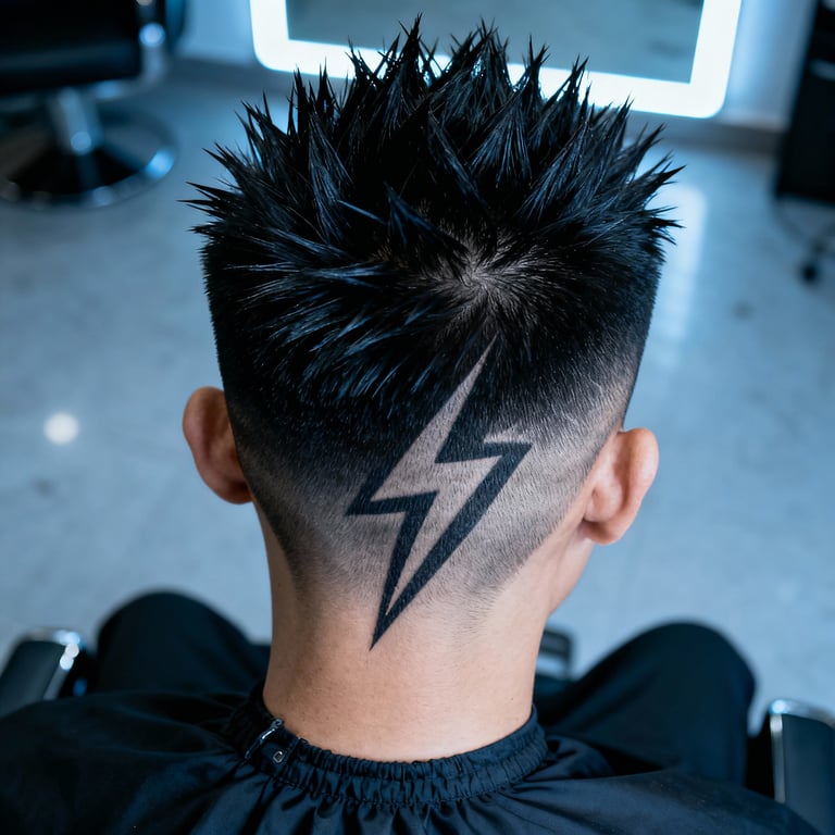 Mid Burst Fade Mullet