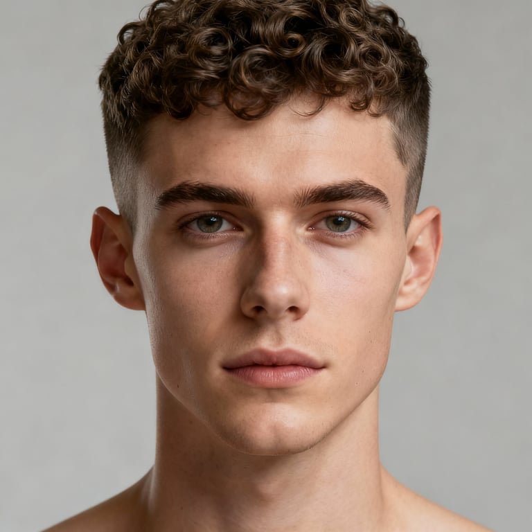 short curly hair on curly hair, low version.