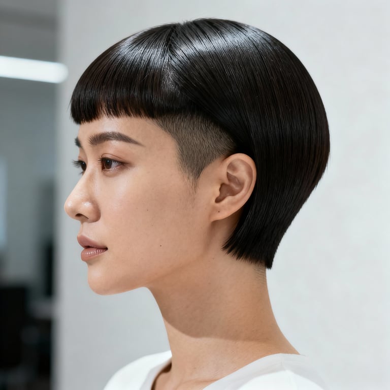 middle part men on straight hair, mid version.