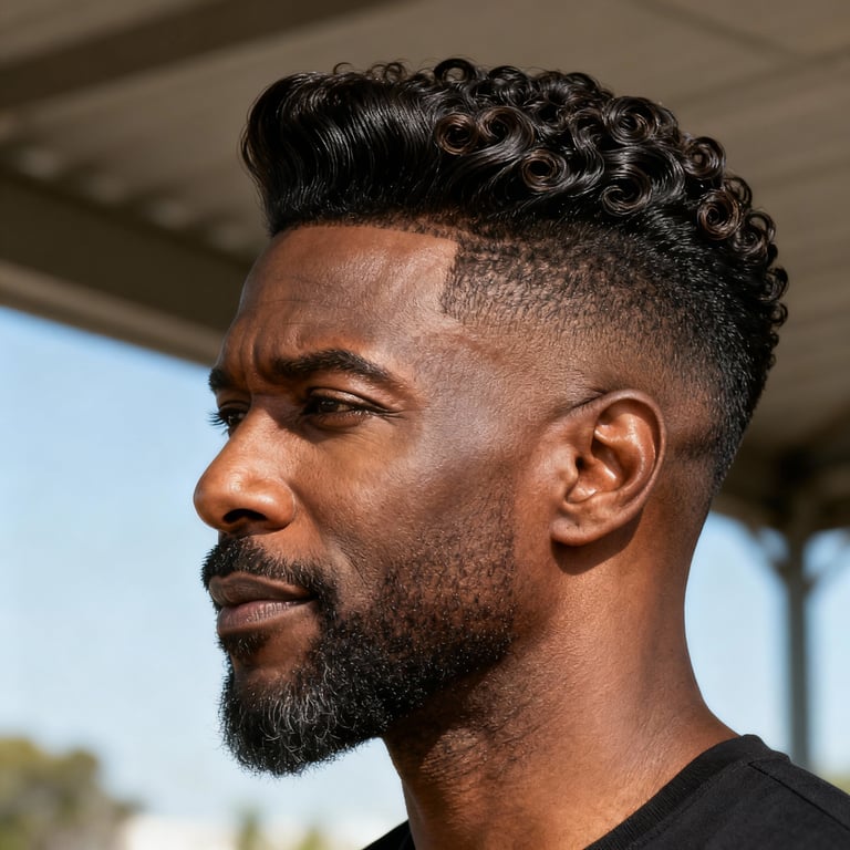 quiff hair on straight hair, low version.