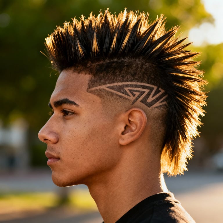 Mid Burst Fade Mullet