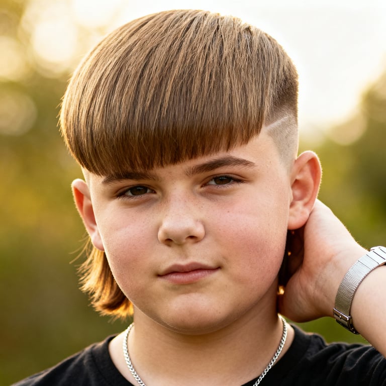 Burst Fade Mullet Medium Length