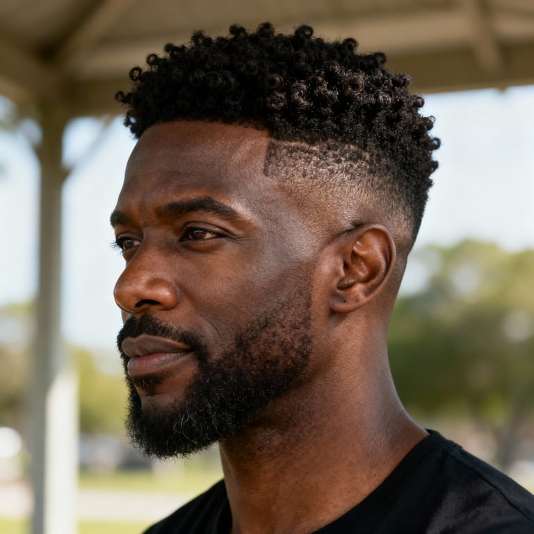 afro curly hair on curly hair, low version.