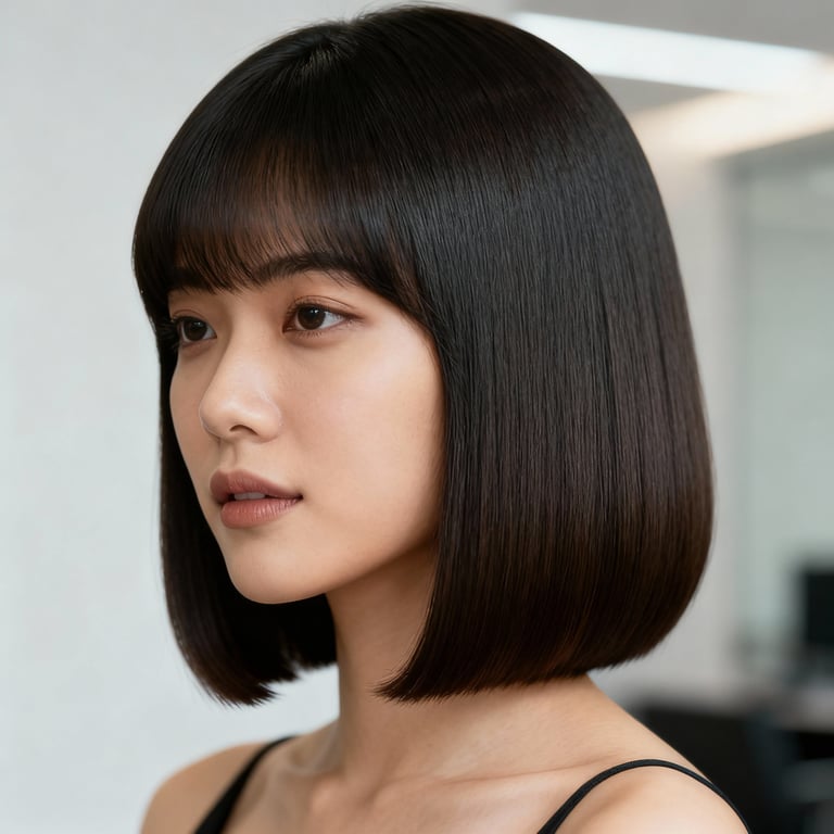 blowout taper on straight hair, low version.