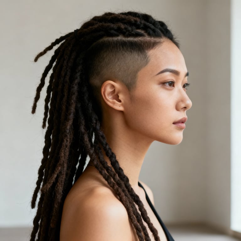 dreads vs locs on straight hair, low version.