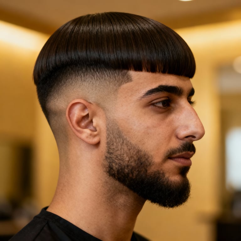 bob hair cut on straight hair, low version.