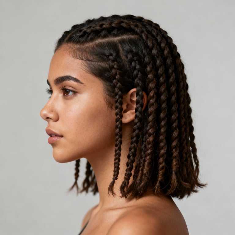 twists on straight hair, low version.