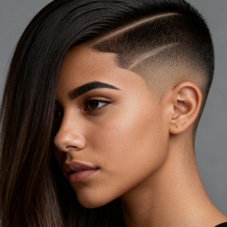 middle part fade on straight hair, mid version.