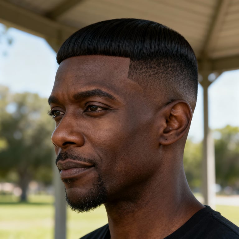 pixie cut on straight hair, low version.