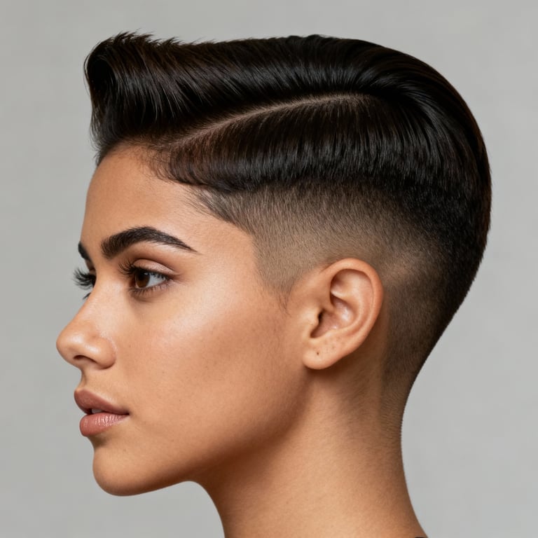 quiff hair on straight hair, low version.